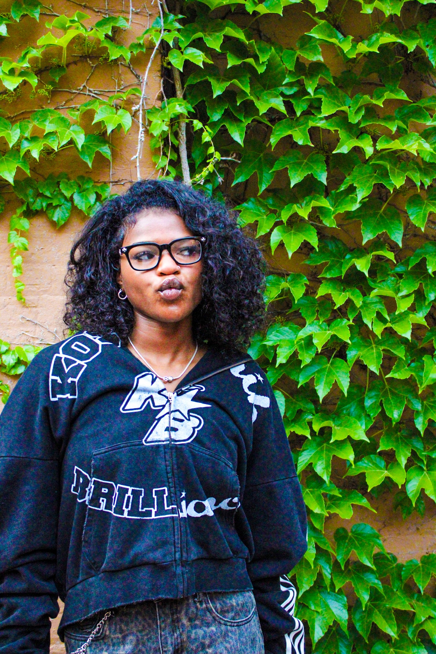 "NOIR" DOUBLE HOOD ZIP-UP